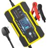 Manwe Car Battery Charger, 12V/24V 10Amp Automatic Battery Charger with 7-Stage Charging, 6 Charging Mode and LCD Screen, Intelligent Charges, Repairs, Maintains Car Motorcycle Boat Mower Battery