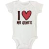 Cute Kids Bodysuit I Love My Auntie - Funny Kids Shirts - Little Royaltee 3-6 Months, White