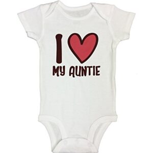 Cute Kids Bodysuit I Love My Auntie - Funny Kids Shirts - Little Royaltee 3-6 Months, White