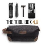 MANSCAPED® The Tool Box 4.0 Contains: The Lawn Mower™ 4.0 Electric Trimmer, The Weed Whacker™ Nose and Ear Hair Trimmer, The Plow™ 2.0, The Shears™ Four Piece Luxury Nail Kit, The Shed™ Toiletry Bag
