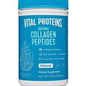 Vital Proteins Collagen Peptides Powder, 9.33 oz, Unflavored with Hyaluronic Acid and Vitamin C