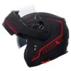 Zorax Matt Black/Red L (59-60cm) ZOR-838 Double Visor Modular Flip up front Motorcycle Motorbike Helmet ECE 2205 Approved