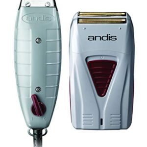 Andis 17195 Finishing Combo T-Outliner Trimmer & Pro Foil Lithium Titanium Foil Shaver - Professional Finishing Hair Clippers and Trimmer Kit for Men