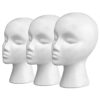 11" 3 Pcs Styrofoam Wig Head - Tall Female Foam Mannequin Wig Stand and Holder for Style, Model And Display Hair, Hats and Hairpieces, Mask - for Home, Salon and Travel