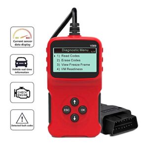 Edasion Car OBD2 Scanner Universal Wired Auto Engine Fault Code Reader CAN Diagnostic Scan Tool V309 for Check Engine Light, I/M Readiness Smog Check, HD LCD Display Screen