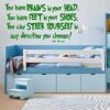 You Have Brains in Your Head (G), Dr. Seuss, Vinyl Decal Sticker, Children's Bed Room, Family Quote, DIY, Play Room Decor, Wall Decal, Home, Classroom Decal, Traditional, Nursery (Green)