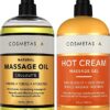 Cellulite Massage Oil & Hot Cream - Natural Cellulite Treatment with Gel & Oil, Firm, Tone, Tighten & Moisturize Skin - Muscle Pain Relief (8.8 oz)