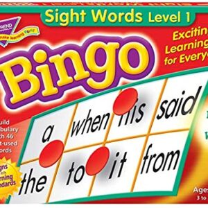 TREND ENTERPRISES: Sight Words Level 1 Bingo Game, Exciting Way for Everyone to Learn, Play 6 Different Ways, Great for Classrooms and At Home, 2 to 36 Players, For Ages 5 and Up