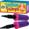 Balloon Pump Hand Held, Inflator Air Pump for Balloons - 2Way Dual Action, 2Pack: Friends can Help - Easy to Use, 100% Lifetime Satisfaction Guarantee - Sturdy Ballon Inflator Pump