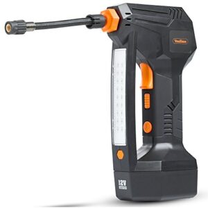 VonHaus 12v Cordless Tyre Inflator – Digital Air Compressor, Electric Tyre Pump – 125 PSI with LCD Display, Rechargeable Battery, LED Light, Carry Case, Accessories - For Car, Bike, Boat, Motorcycle