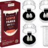 COOLJOY 3 Sizes Vampire Fangs Teeth with Adhesive Halloween Party Cosplay Props White Horror False Teeth Props Party Favors Masquerade Accessories Gift