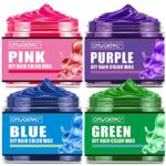 4 Colors Temporary Hair Color for Halloween Kids Women Men, Green Pink Blue Purple Hair Dye, Instant Hair Color Wax DIY Hairstyle Washable Hair Dye Cream Natural Temporary Hair Color Wax Party Cosplay