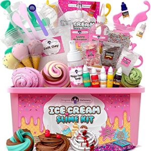 Original Stationery Fluffy Slime Kit for Girls Everything in One Box to Make Ice Cream Slimes, Make Fluffy, Butter, Cloud & Foam Slimes!