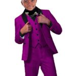 Wedding Suit for Boys Purple Classic 3 Piece Formal Dress Suit Slim Fit for Big Boy