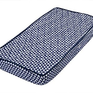 Bacati - Tribal/Aztec Muslin Quilted Changing Pad Cover (Small Triangles, Navy)